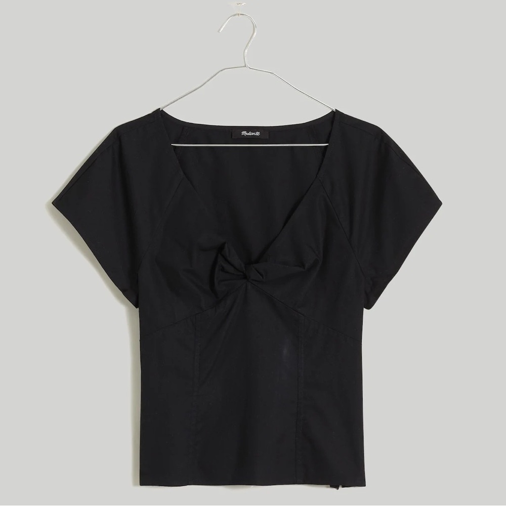 NWT Madewell Twist Front Seamed Cotton Top
